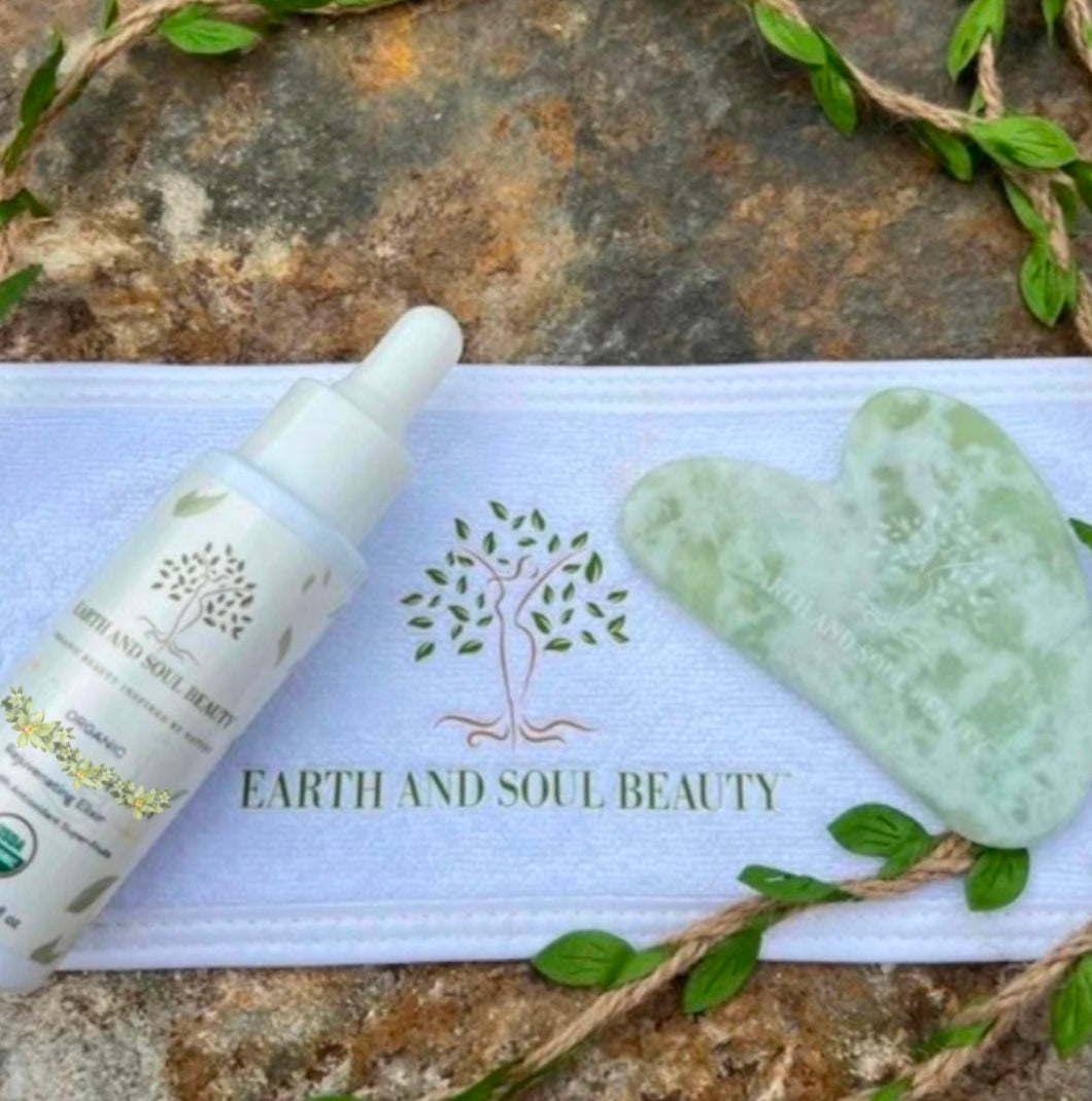 Organic Rejuvenating Elixir w/ Gua Sha Rejuvenate + Glow Bundle (Free Headband With Purchase)